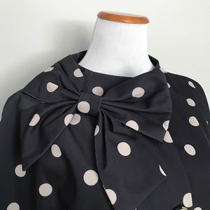 NWT Kate Spade Dorothy Navy Bow Jacket Polka Dots